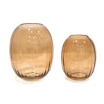 Ribbed Round Glass Vase - Image 2