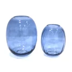 Ribbed Round Glass Vase - Image 3