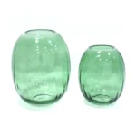 Ribbed Round Glass Vase - Image 4