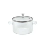 Metallic Bear Lid Transparent Glass Pot - Image 2