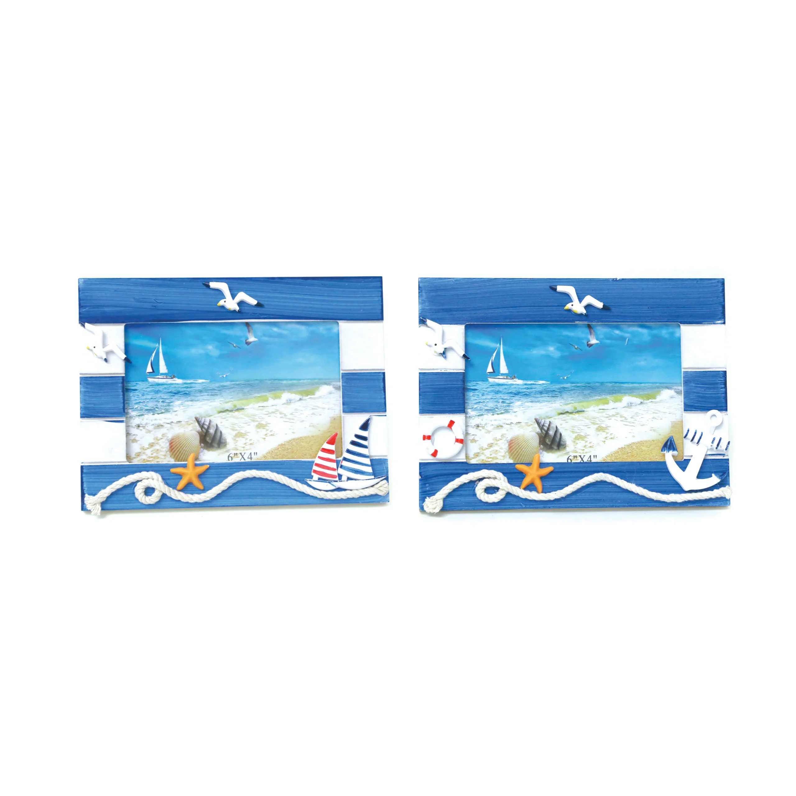30330-6 & 30330-7 Wooden Sailing Photo Frame - Image 1