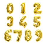 Gold Number Balloon