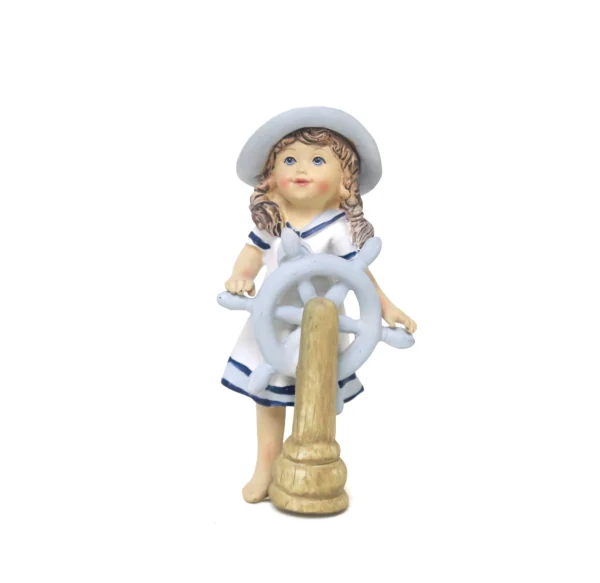 Driving Wheel Marine Girl Resin Decor - Image 1