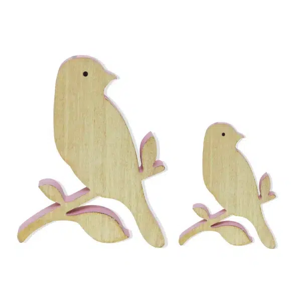 Wooden Bird On Leaves Branch - Image 2