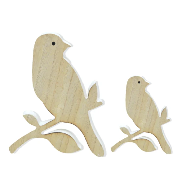 Wooden Bird On Leaves Branch - Image 4