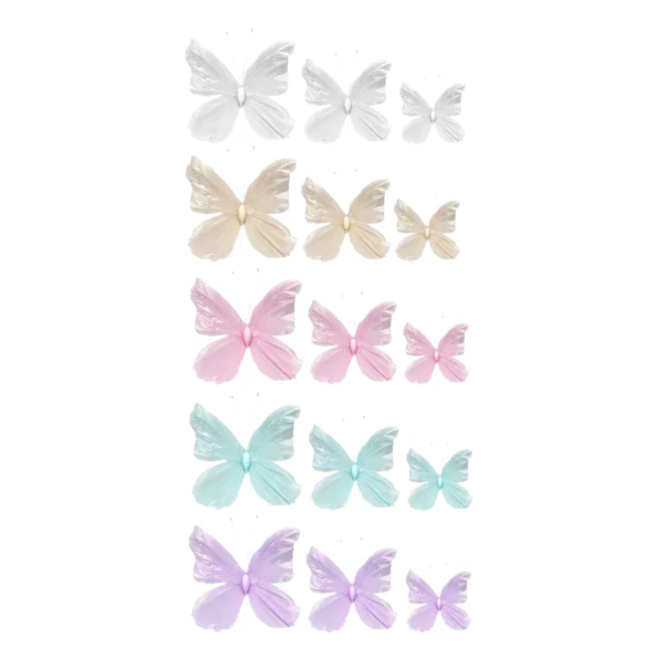 Shiny Paper Butterfly Decorative Set