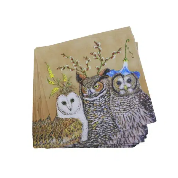 Owls’ Floral Napkin - Image 1