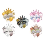 Crown Happy Birthday Balloon Set