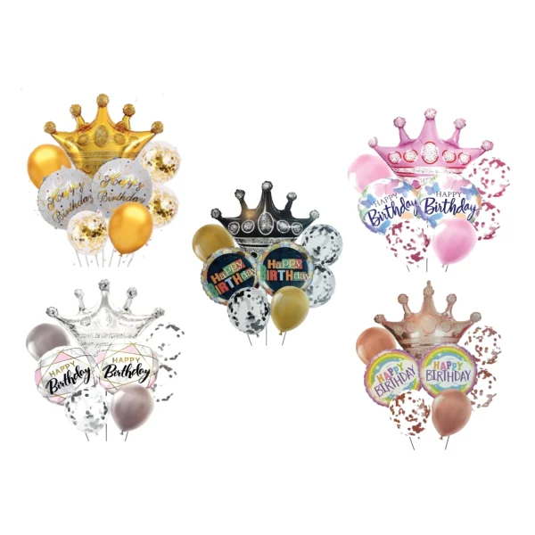 Crown Happy Birthday Balloon Set