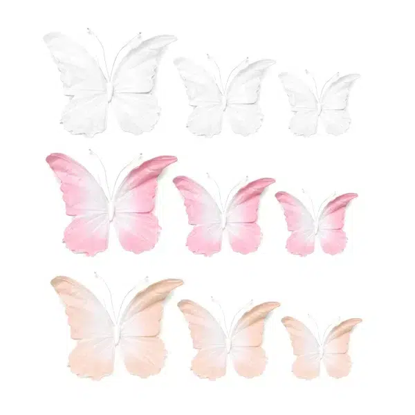 Matt Paper Butterfly Decorative Set
