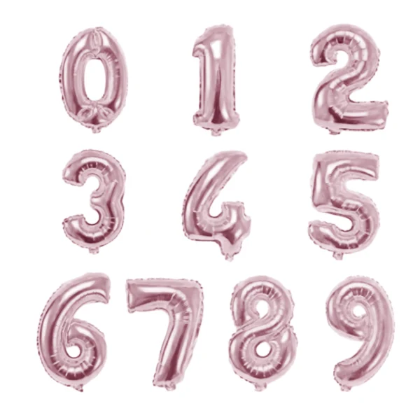 Rose Gold Number Balloon - Image 1