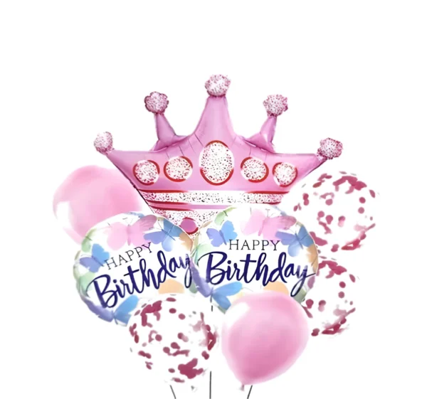 Crown Happy Birthday Balloon Set - Image 5