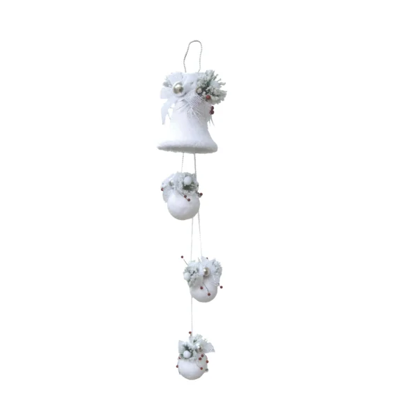 Frosted Bell with small 3 Balls Christmas Decoration