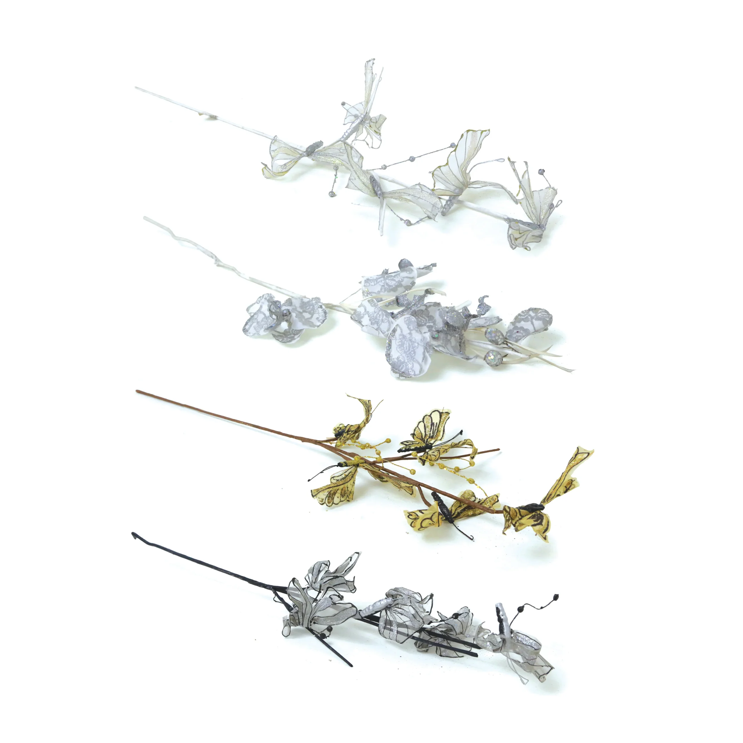 Artboard 10 Wired Organza Flower Stems - Image 1