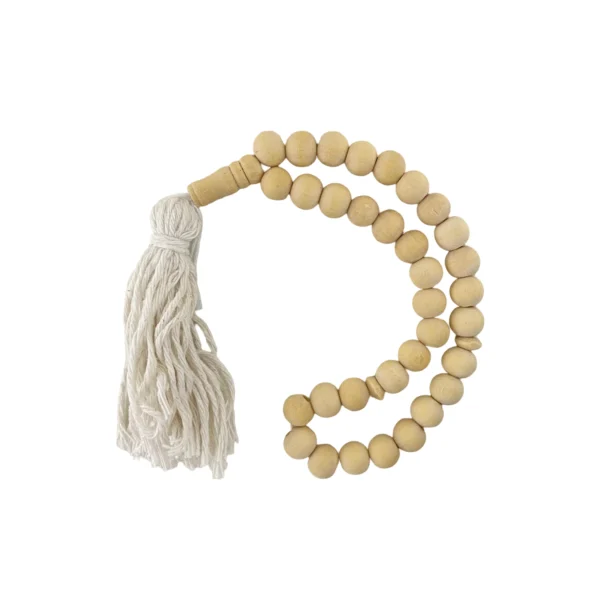 Beaded Natural Wooden Rosary - Image 2