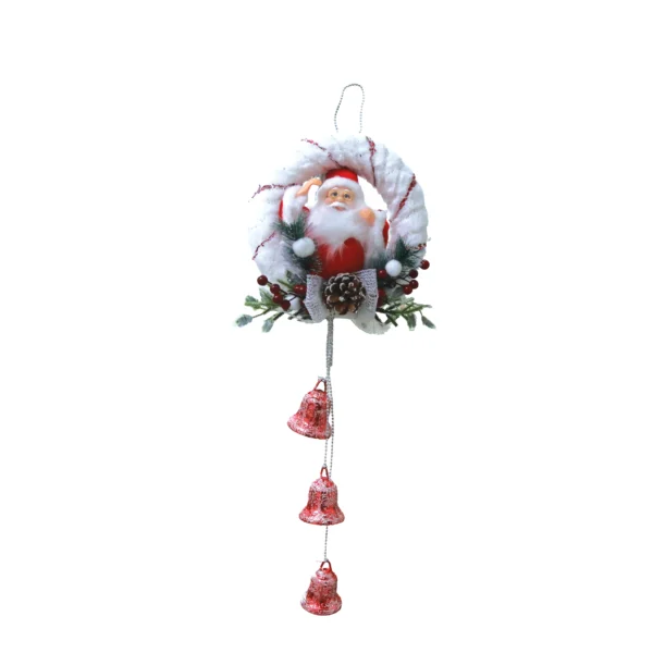 White red Santa Red Lamp Christmas Wreath
