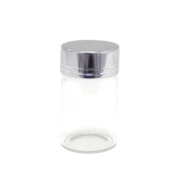 Mini Glass Silver Covered Jar - Image 3