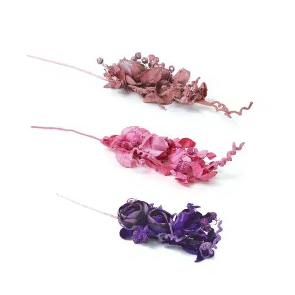 Glittered Fabric Floral Sprays
