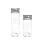 Silver Covered Mini Glass Jar