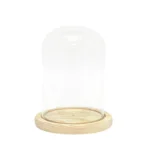 Glass Cylinder Wooden Base Candle Holder - Image 2