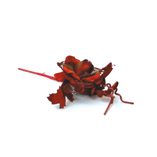 Deep Red Glitter Bloom
