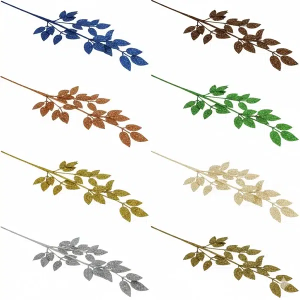Glittered Laurel Leaf Pick