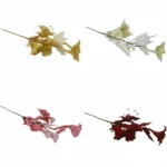 Metallic Poinsettia Stem With Berries