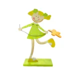 Dancing Green Girl Holding Flower