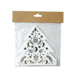 White & Gold Christmas Tree Napkins - Image 2