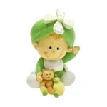 Sitting Baby Holding Bear Money Bank