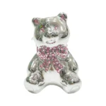 Silver Bow Teddy Money Bank