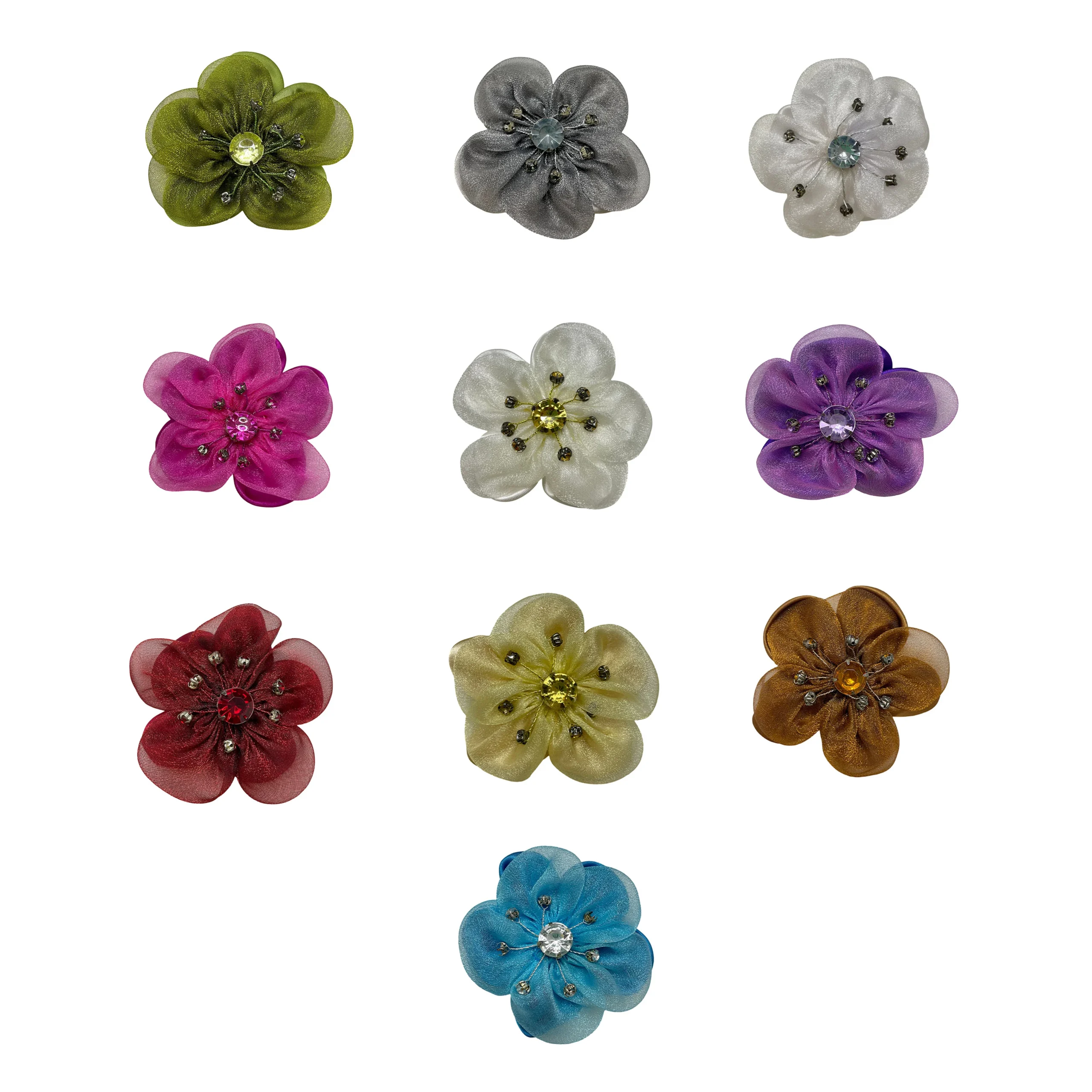 HGFT10-9618A Sheer Jeweled Floral Motifs - Image 1