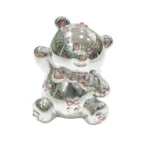 Silver Crystal Teddy Money Bank