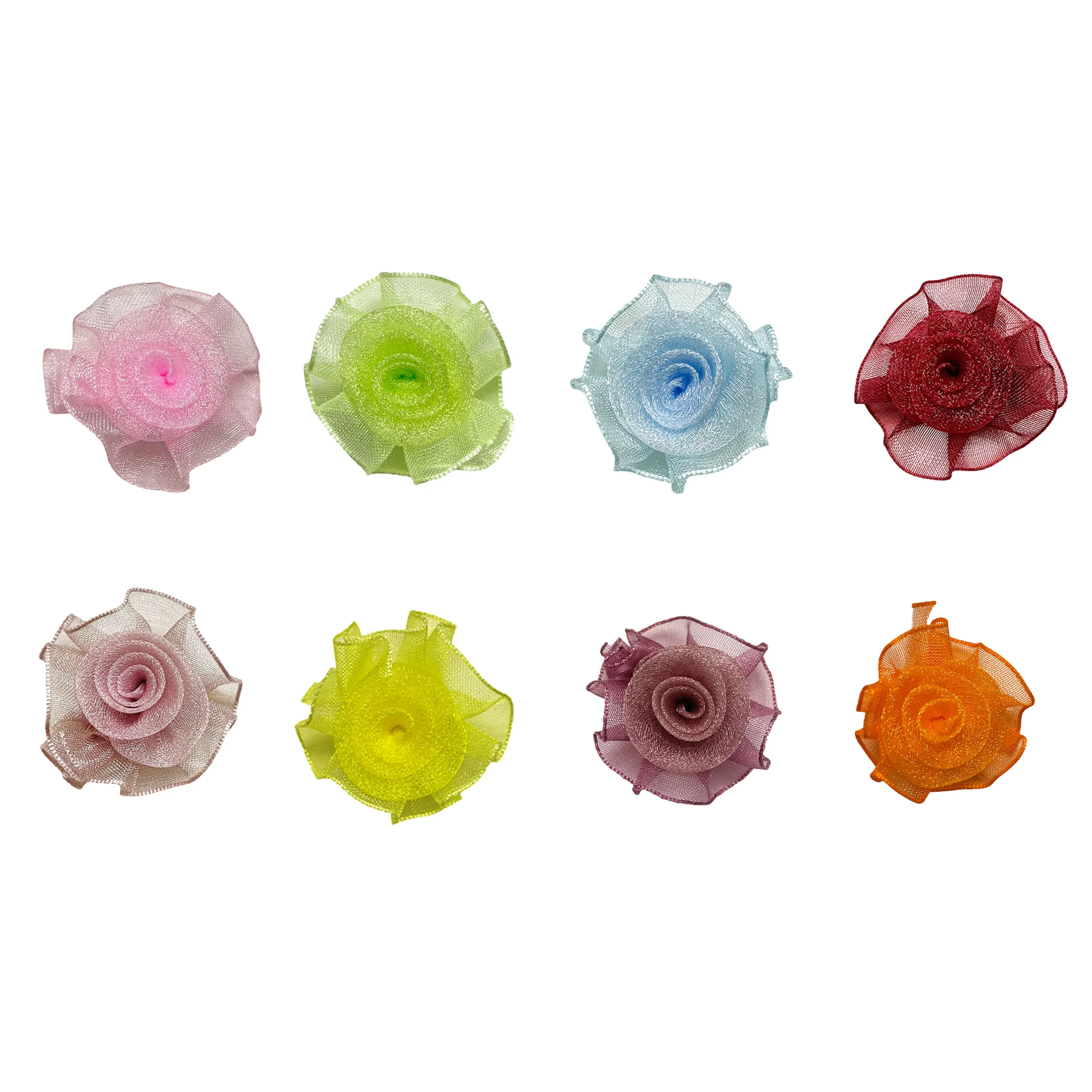 YW0801 (10) Small Organza Flower Motif - Image 1
