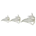 Round Gold Mirror Tray with Pelican Feather Design - Image 3