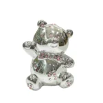 Metallic Jeweled Teddy Money Bank