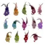 Jeweled Feather Flower Motif