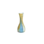 Blue/Gold Painted Glass Vase