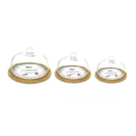 Round Cheese Keeper With Wooden Tray & Glass Cover