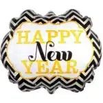 Happy New Year Black Gold Foil Balloon