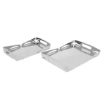 Set Of 2 Iron Rectangular Tray With Designed Edge - Image 3