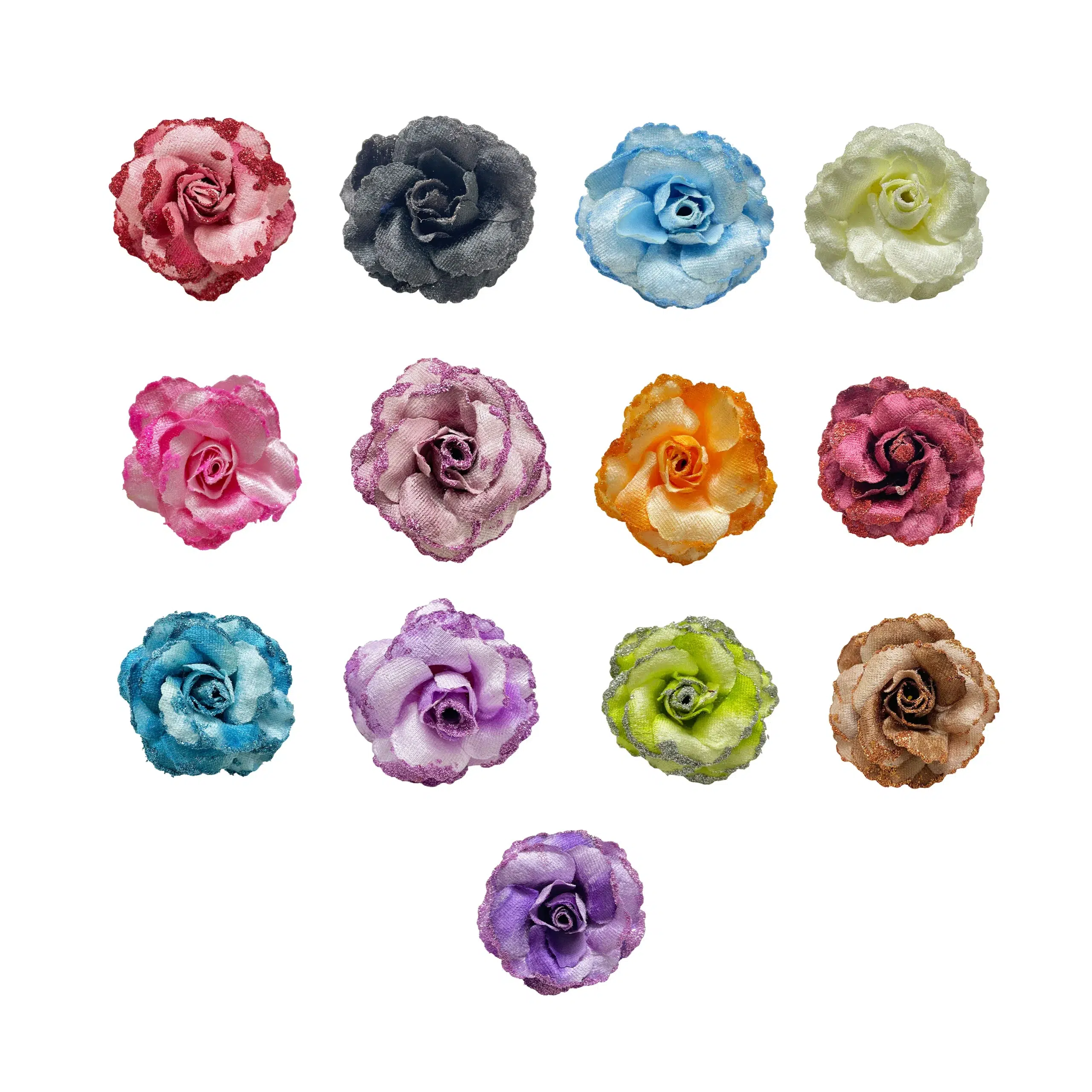 A-2 Glittered Velvet Flower Motif - Image 1