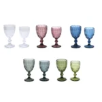 Glass Embossed Pattern Goblet