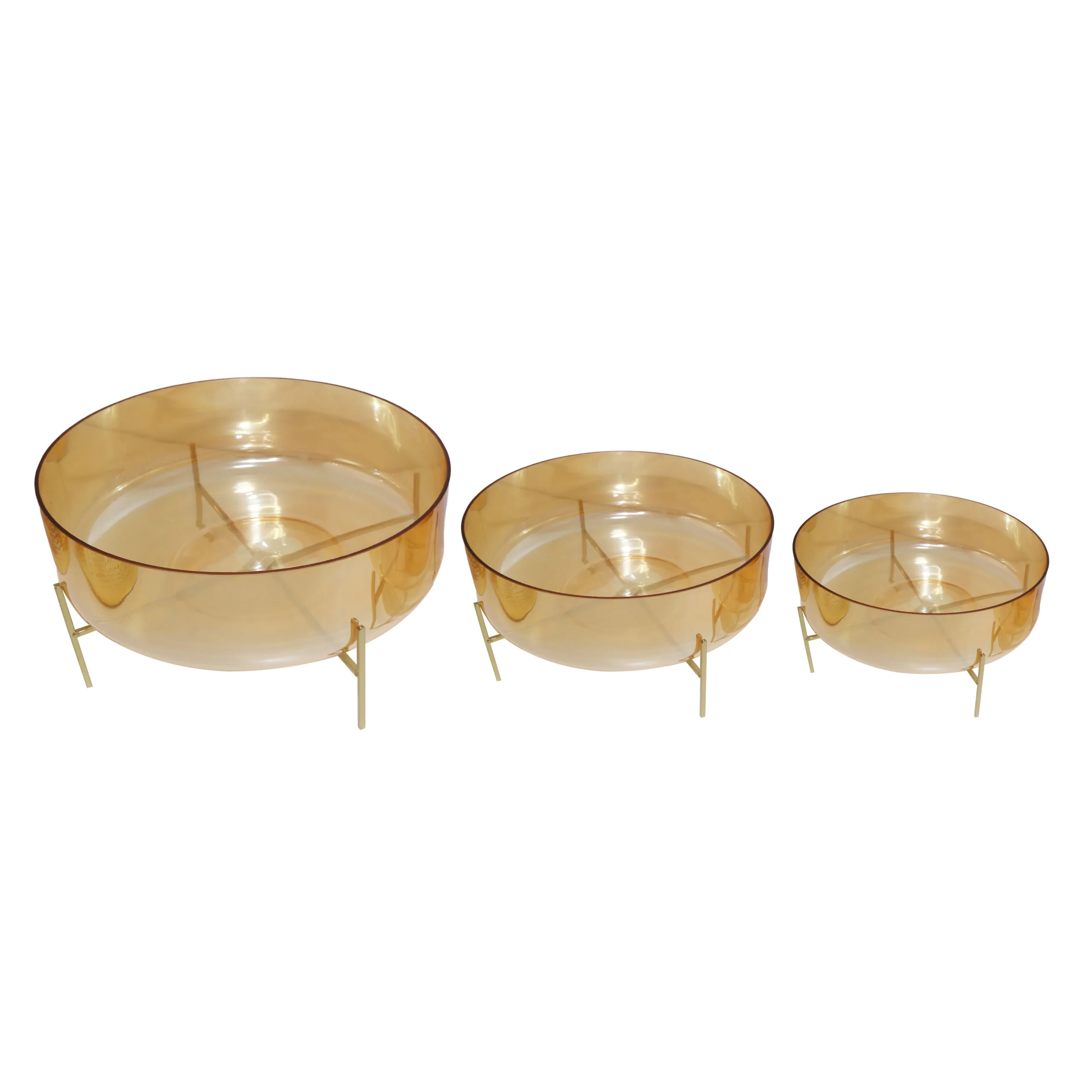 B131-AM & B132AM-T & B133AM-T Honey Round Cross Base Glass Pot - Image 1