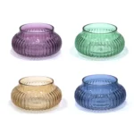 Decorative Ribbed Glass Bowl