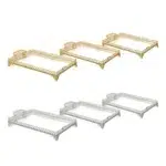 Rectangular Rhombus Design Footed Mirror Tray