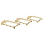 Rectangular Rhombus Design Footed Mirror Tray - Image 2