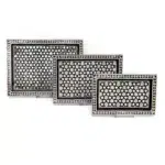 Wooden Colored Arabesque Rectangular Tray