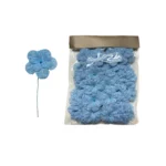 Mid Pearl Jute Flower Motifs – 50 pcs Assorted Colors - Image 2