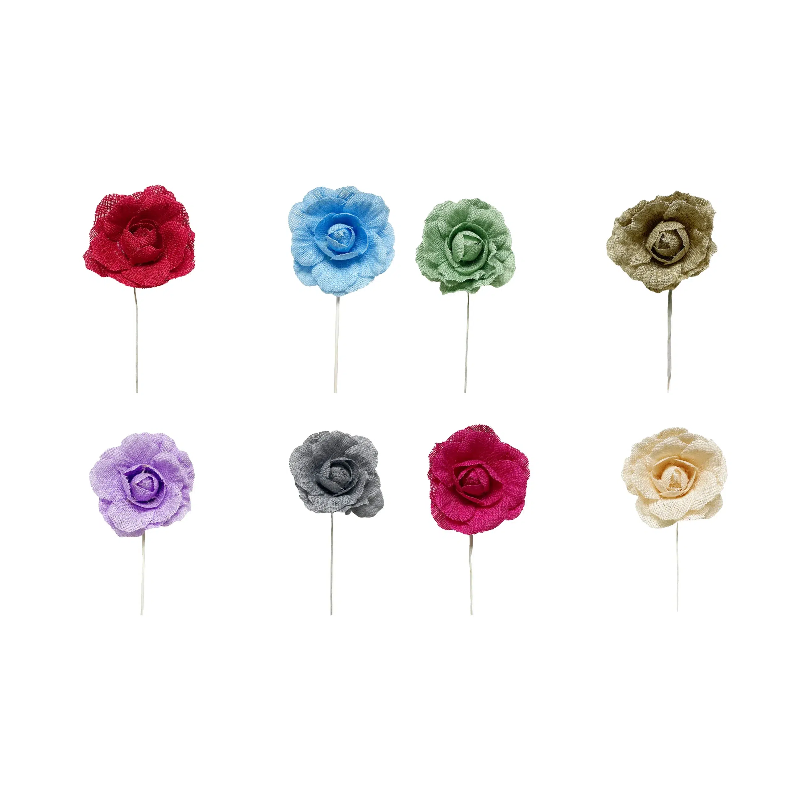HGT152680 Colored Soft Jute Flower Motif - Image 1